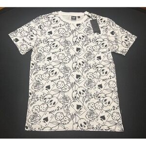 WXYZ Men's Skulls Ace of Spades Dice "Born 2 Win" Black White T-Shirt NWT Size L